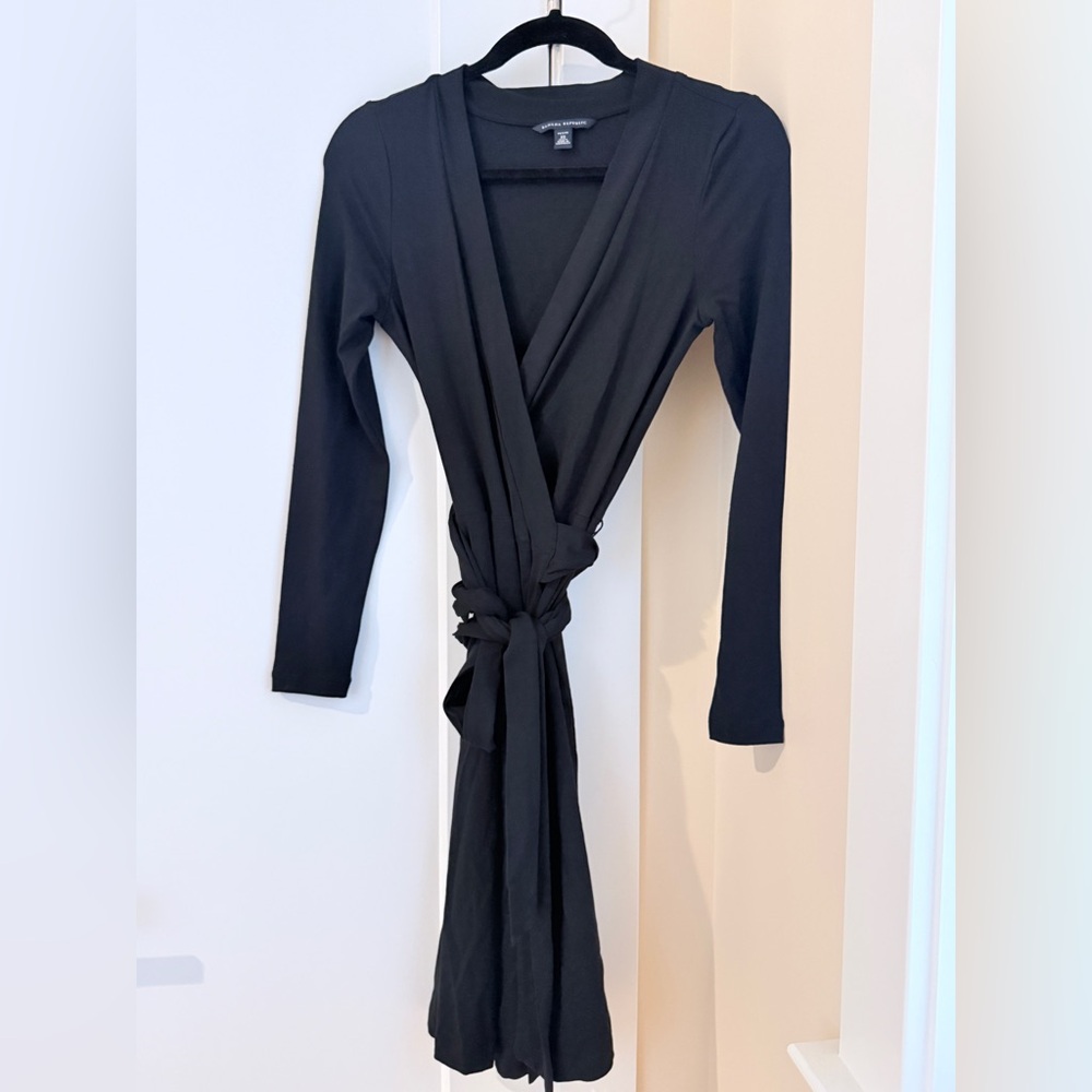 Banana Republic Black Long Sleeve Wrap Dress